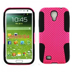 Samsung Galaxy S4 Mesh Hybrid Case (Hot Pink-Black)